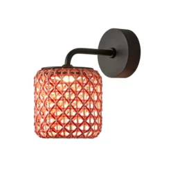 Bover Nans A LED-Außenwandleuchte, rot, Ø 16,7 cm