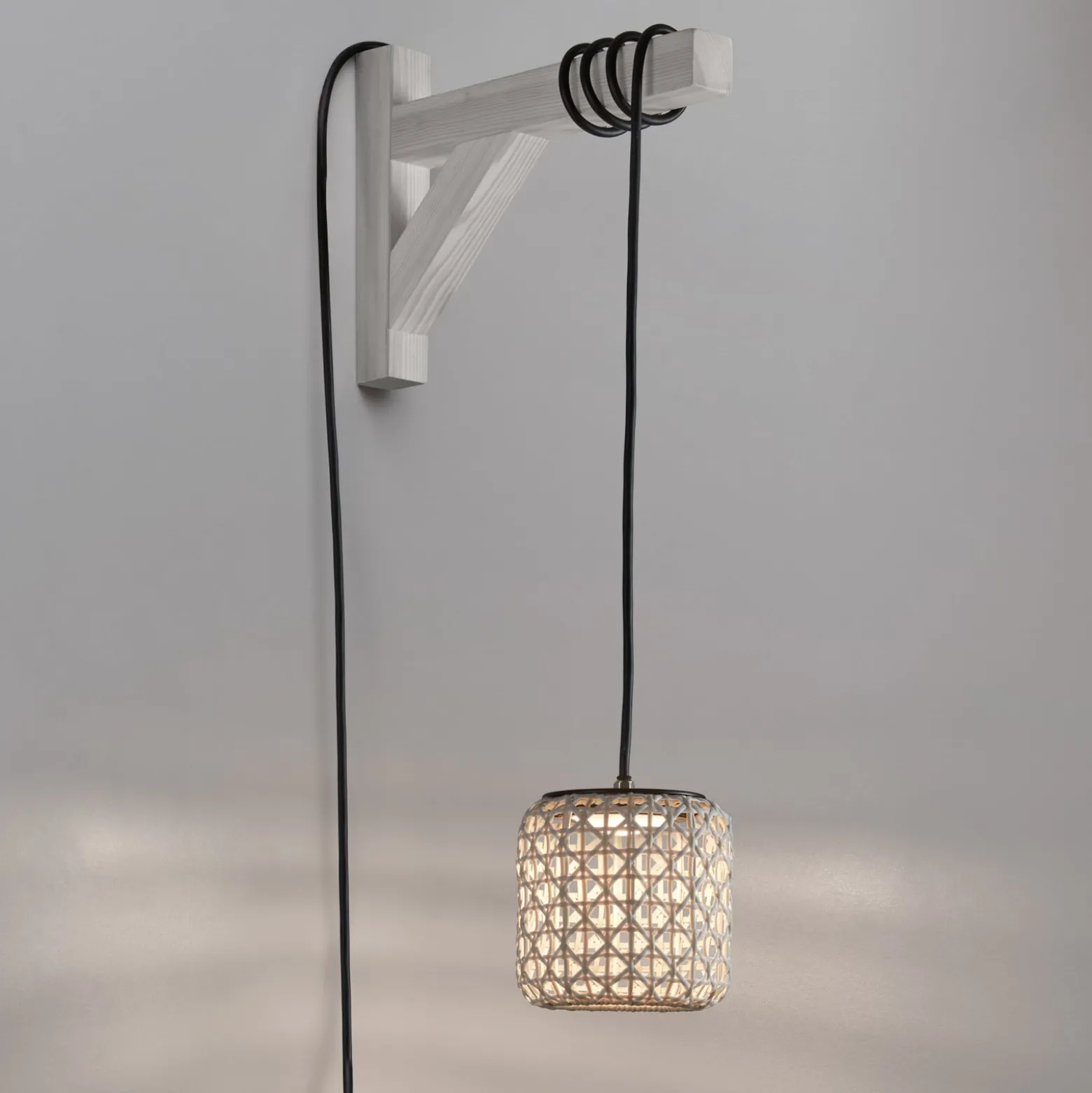 Bover Nans S/16/H LED-Hängeleuchte, Stecker, beige