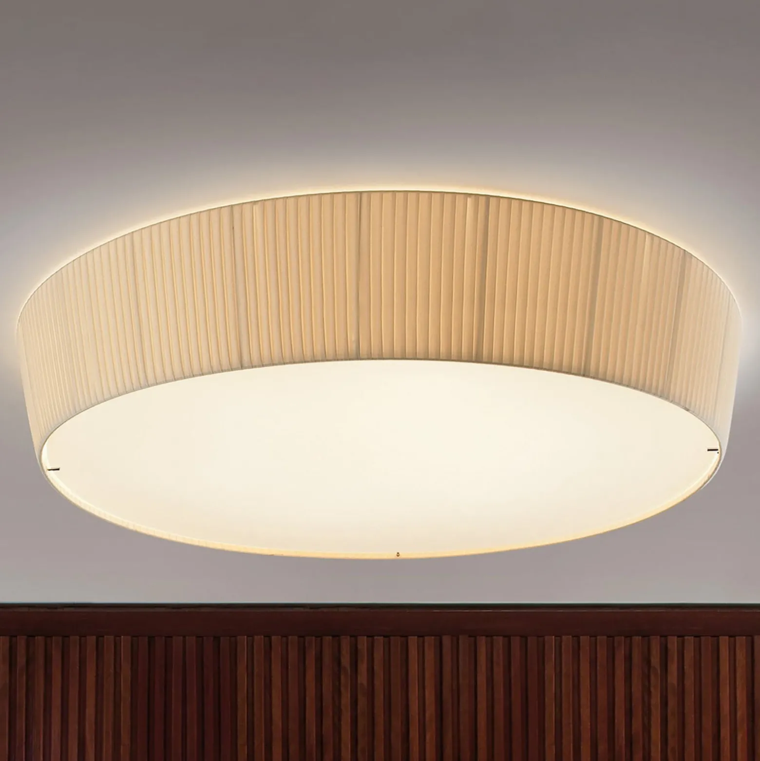 Bover Plafonet 95 - Textil-Deckenlampe, Band creme