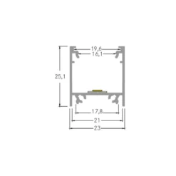 BRUMBERG Anbau-Profil Höhe 25 mm Länge 2 m weiß