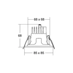 BRUMBERG Apollo Micro, facettiert, eckig, 3.500 K, weiß