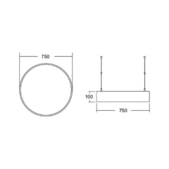 BRUMBERG Biro Circle direkt Ø 75 cm, on/off, schwarz, 4000 K