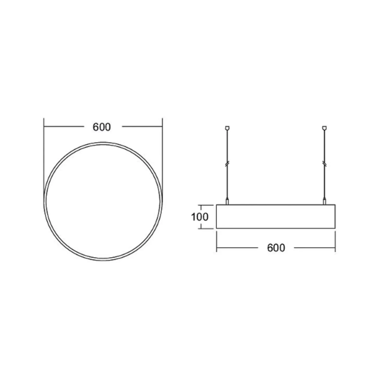 BRUMBERG Biro Circle10 Pendel Ø 60cm direkt DALI schwarz 830