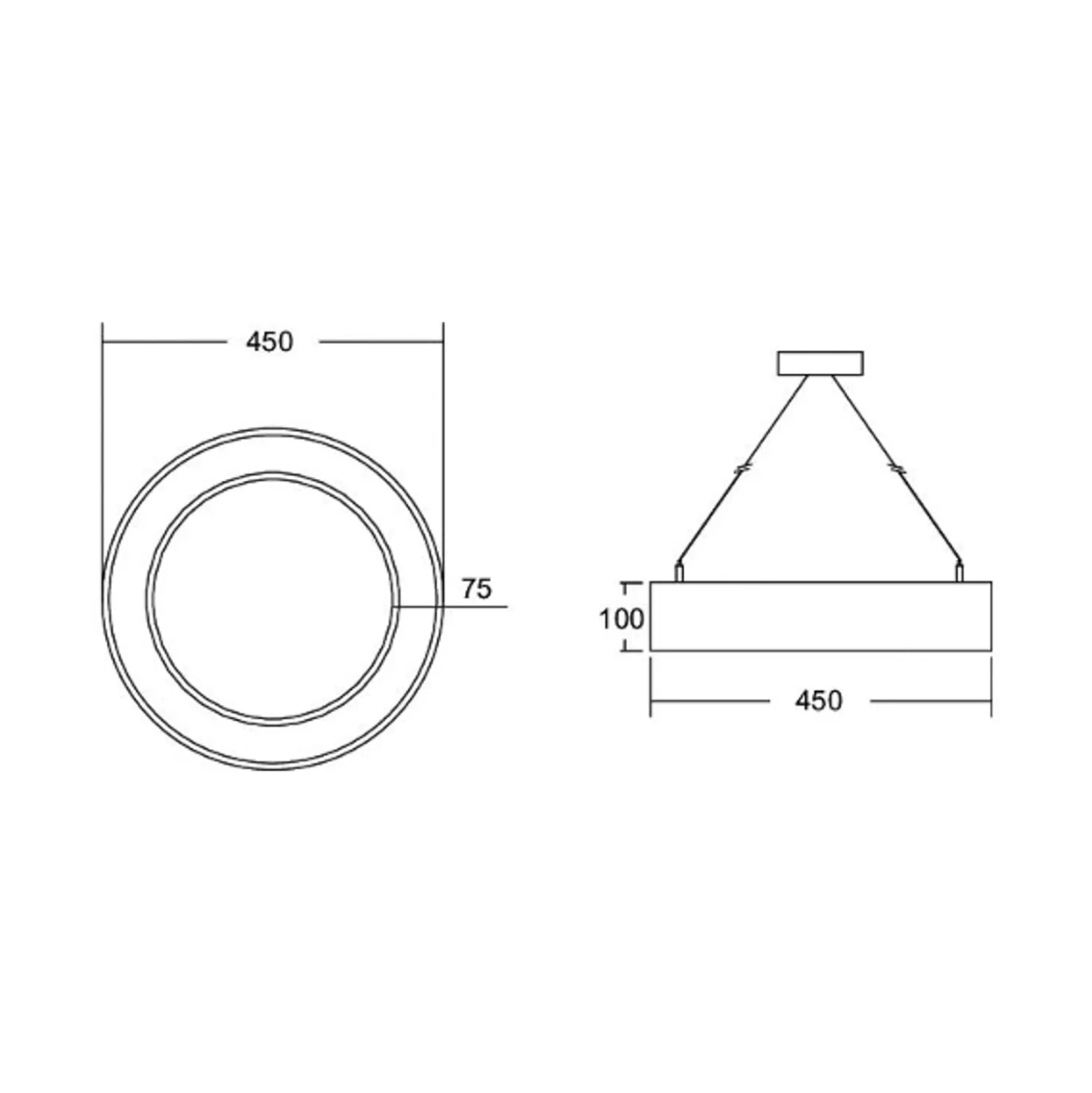 BRUMBERG Biro Circle Ring10 Ø45cm up/down DALI schwarz 3000K
