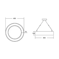 BRUMBERG Biro Circle Ring10 direkt CA Ø 45 cm silber 3000 K