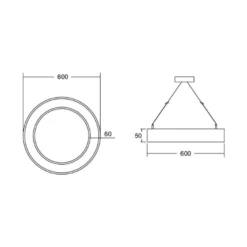 BRUMBERG Biro Circle Ring5 up/down Ø 60 cm on/off silber 840