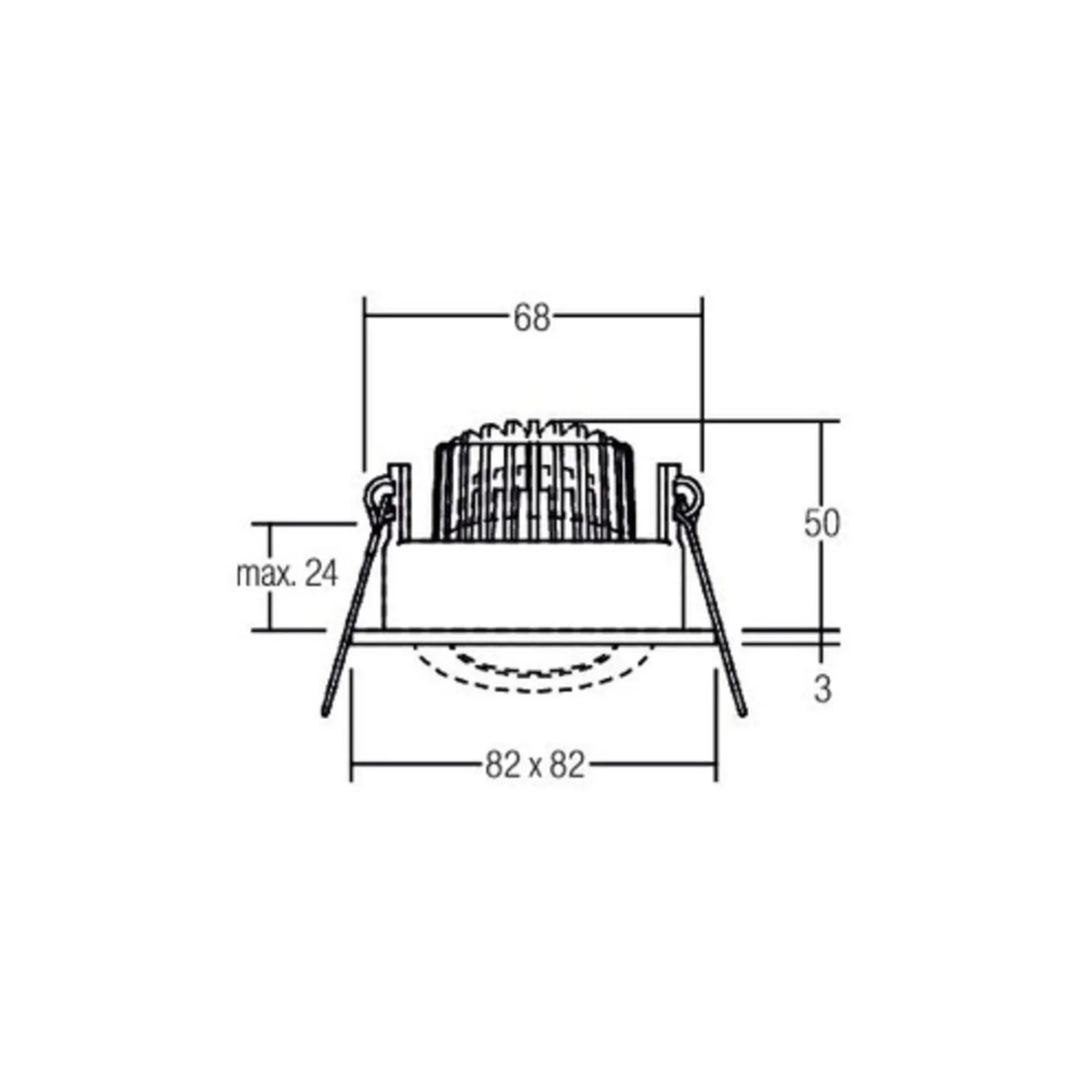 BRUMBERG Einbaustrahler IP65 eckig schaltbar titan