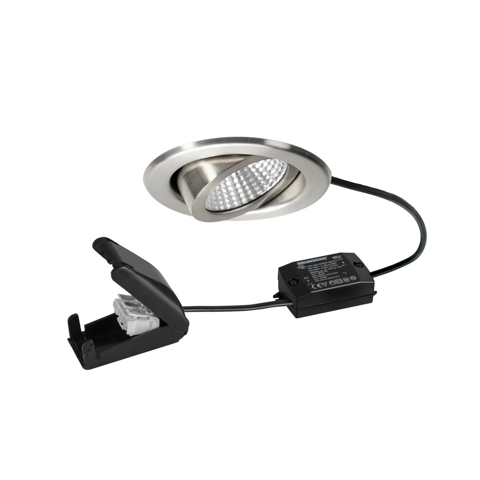 BRUMBERG LED-Einbauspot BB09 on/off, Anschlussbox, edelstahl
