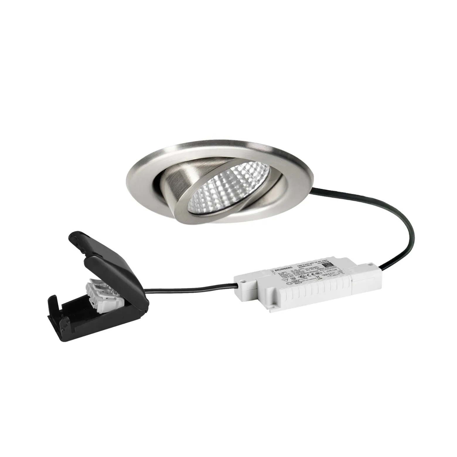 BRUMBERG LED-Einbauspot BB09, RC, Anschlussbox, edelstahl