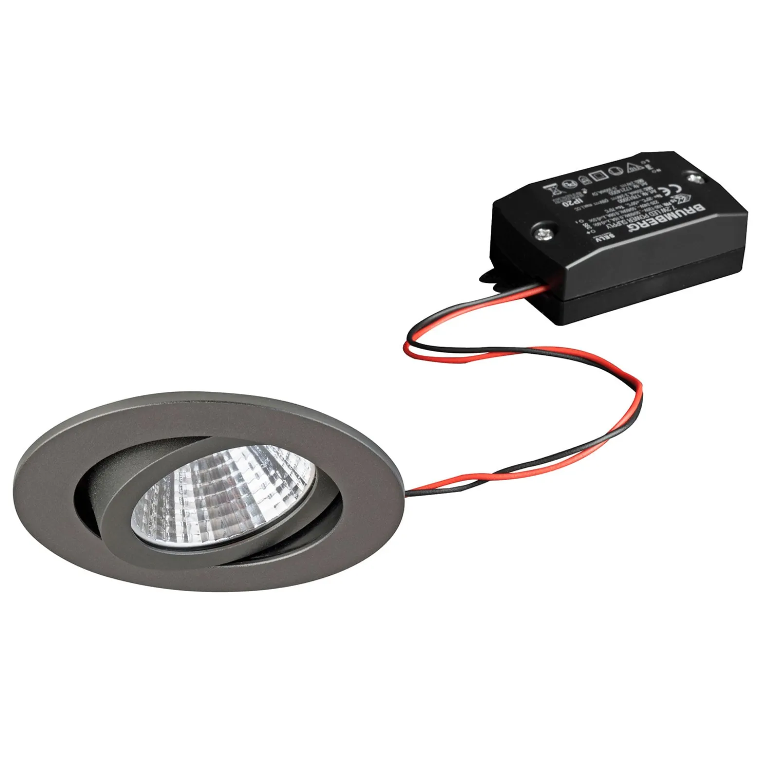 BRUMBERG LED-Einbaustrahler 38° rund titan 2.700K