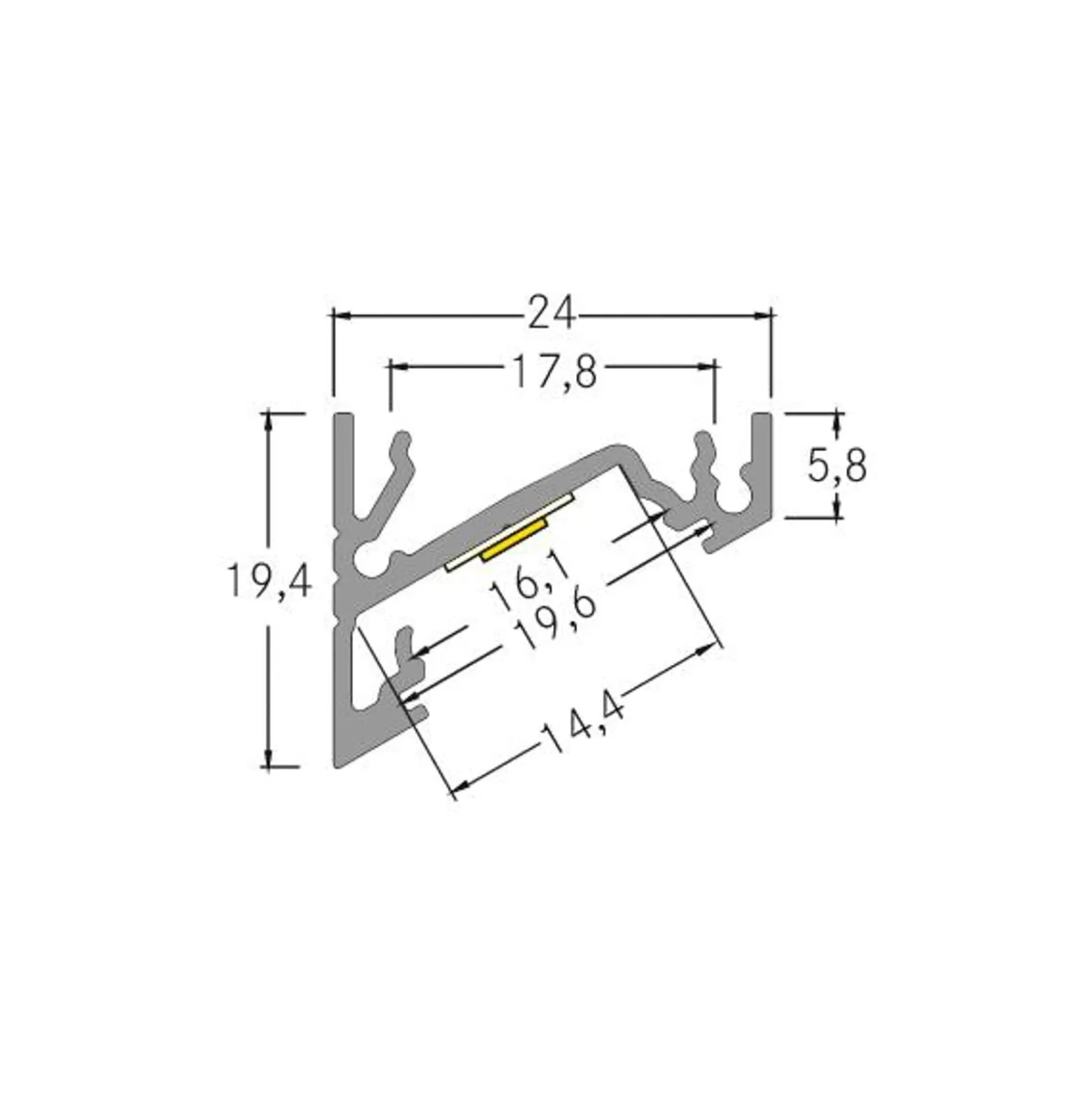 BRUMBERG One LED-Anbau-Eckprofil, alu, 3 Meter