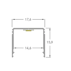 BRUMBERG One LED-Anbauprofil, alu, hoch, 3 Meter