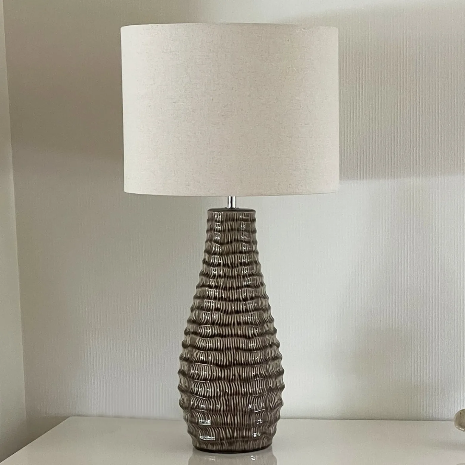 By Rydens Tischleuchte Bartha, braun/beige, Höhe 74 cm
