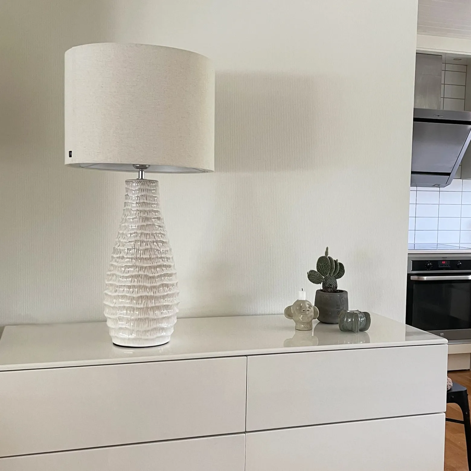 By Rydens Tischleuchte Bartha, creme/beige, Höhe 74 cm
