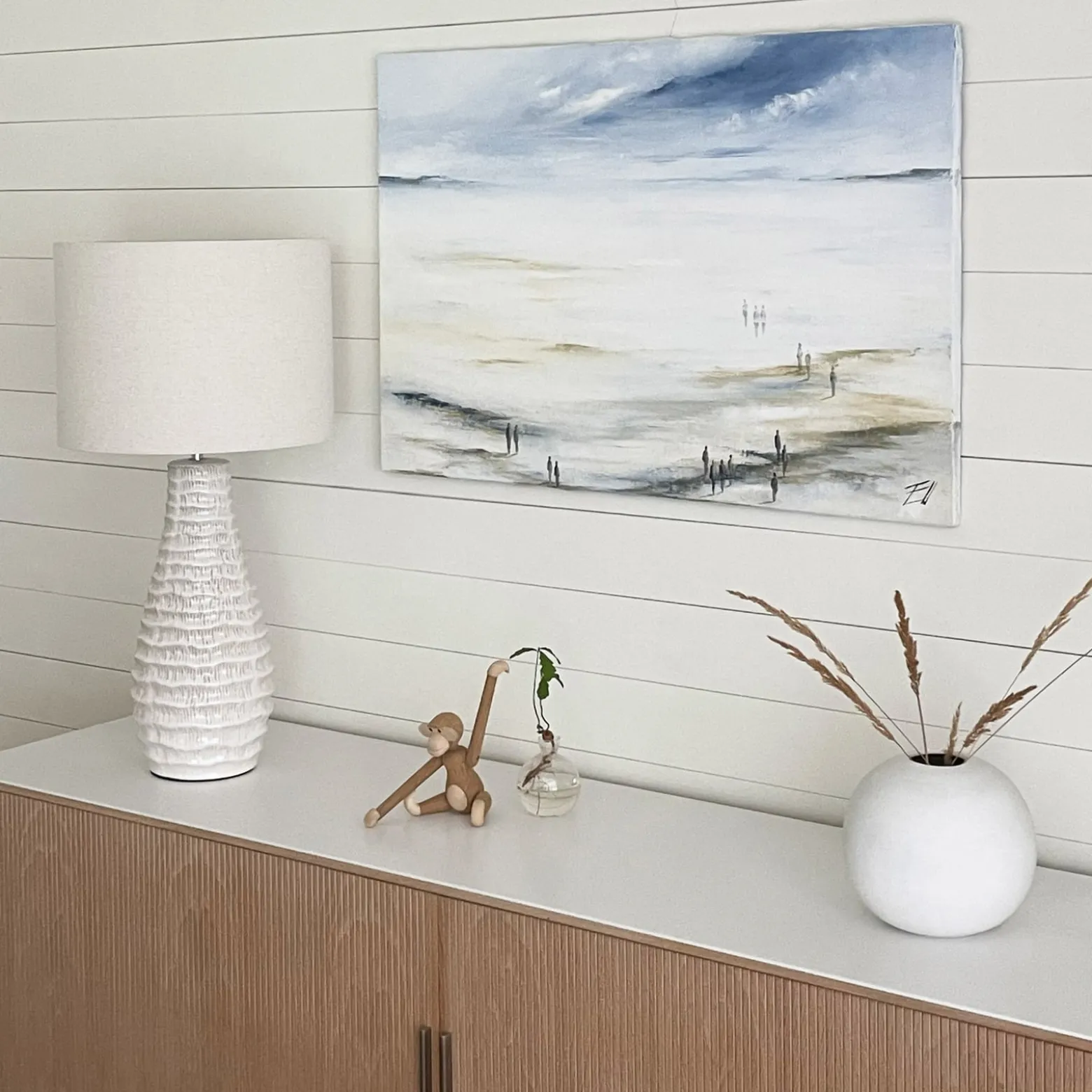 By Rydens Tischleuchte Bartha, creme/beige, Höhe 74 cm