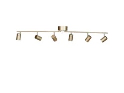 By Rydéns Deckenspot Correct goldfarben, 6-fl., Metall, GU10