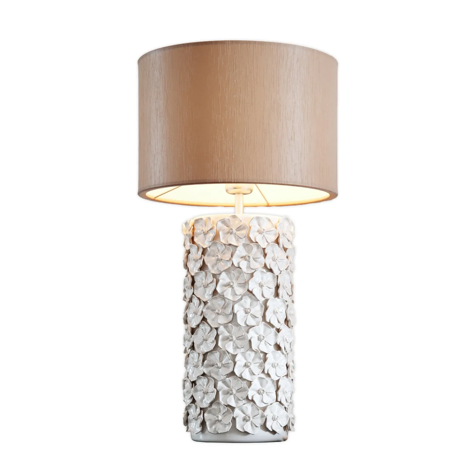 By Rydéns Tischleuchte Fiore, beige, Keramik, Höhe 54 cm