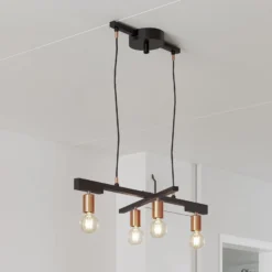 By Rydéns Zeona Hängeleuchte, sandschwarz, 4-flg.