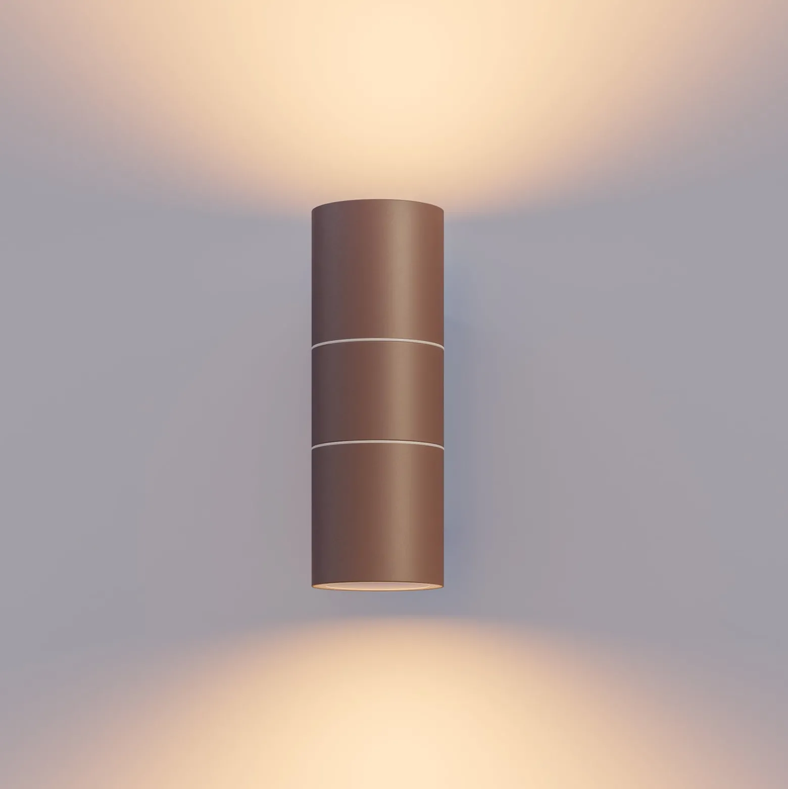 Calex Außenwandlampe GU10 Edelstahl up/down 17 cm, rostbraun