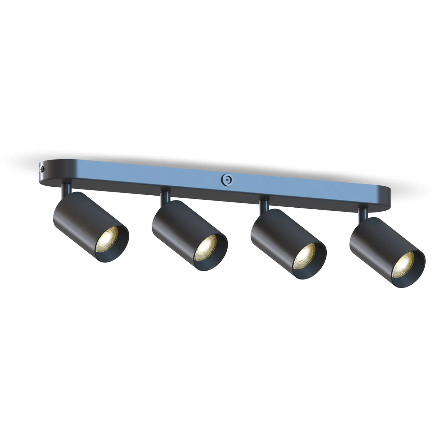 Calex GU10-Deckenspot, schwarz, Länge 49 cm, 4-flg., Metall