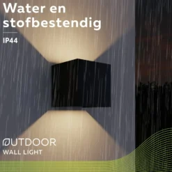 Calex LED-Akku-Sensor-Außenwandleuchte, up/down, schwarz