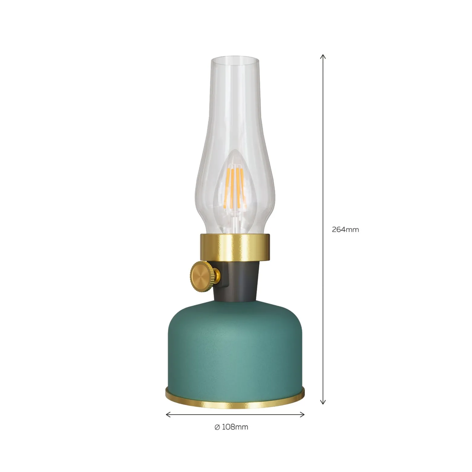 Calex LED-Akku-Tischleuchte Lavinio, grün, Dimmer