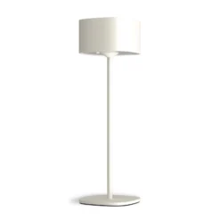 Calex LED-Akku-Tischleuchte Serino, sand, Aluminium, 2.700 K