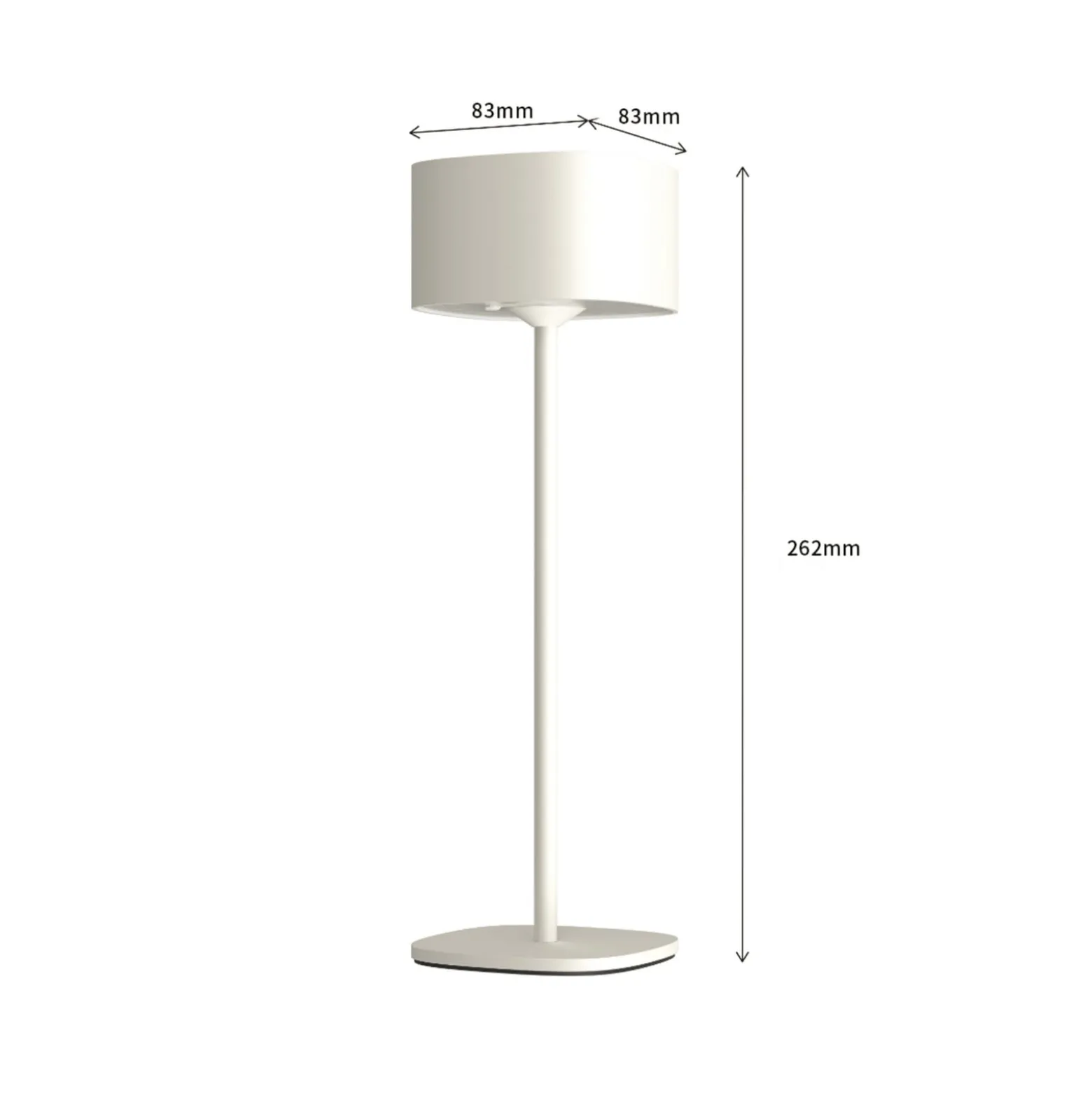 Calex LED-Akku-Tischleuchte Serino, sand, Aluminium, 2.700 K