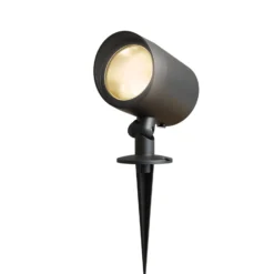 Calex LED-Außenstrahler, Erdspieß, Stecker, schwarz, 2.700 K
