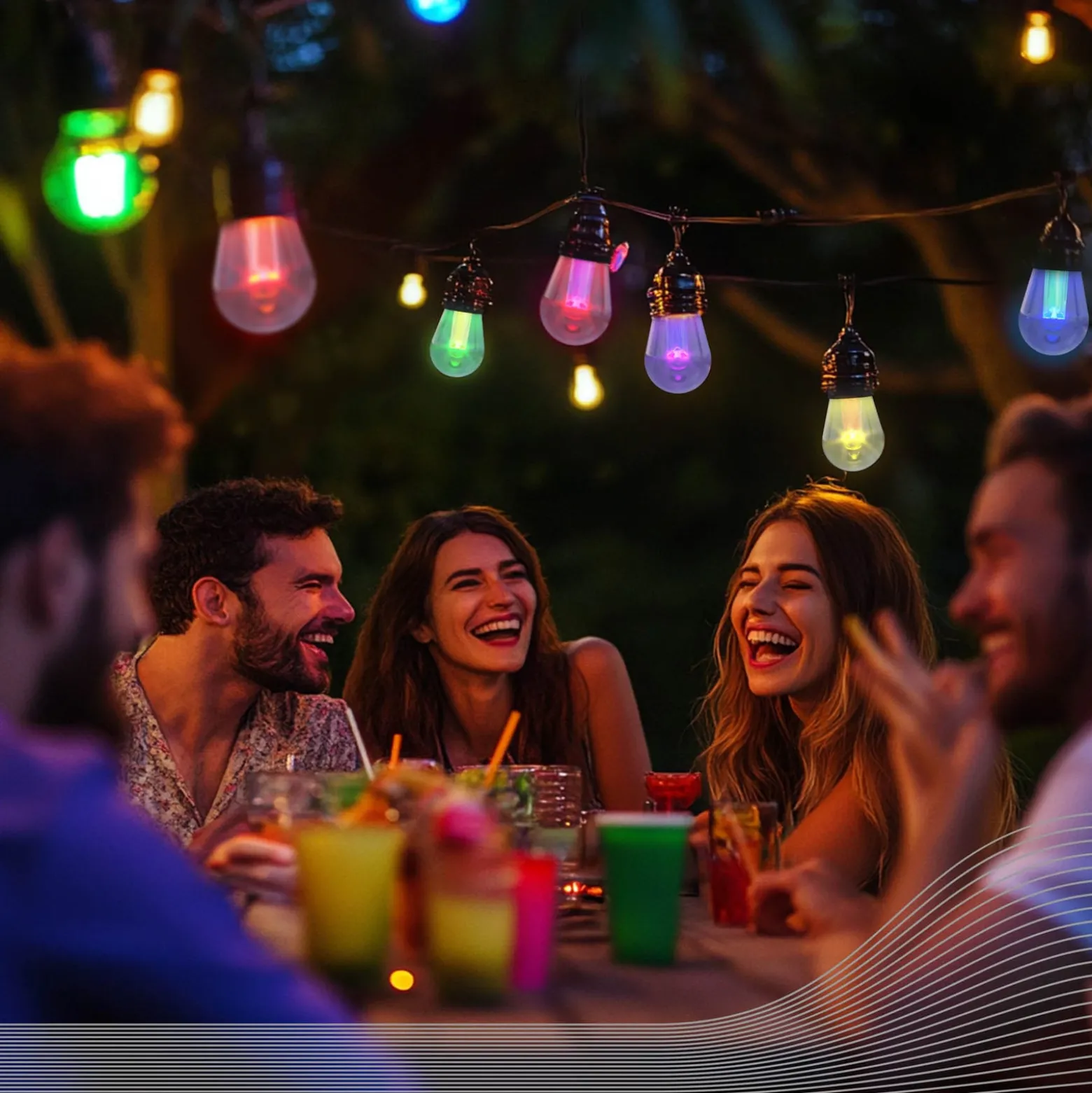 Calex LED-Lichterkette Vibey, Länge 10 m, Remote, RGBIC, CCT