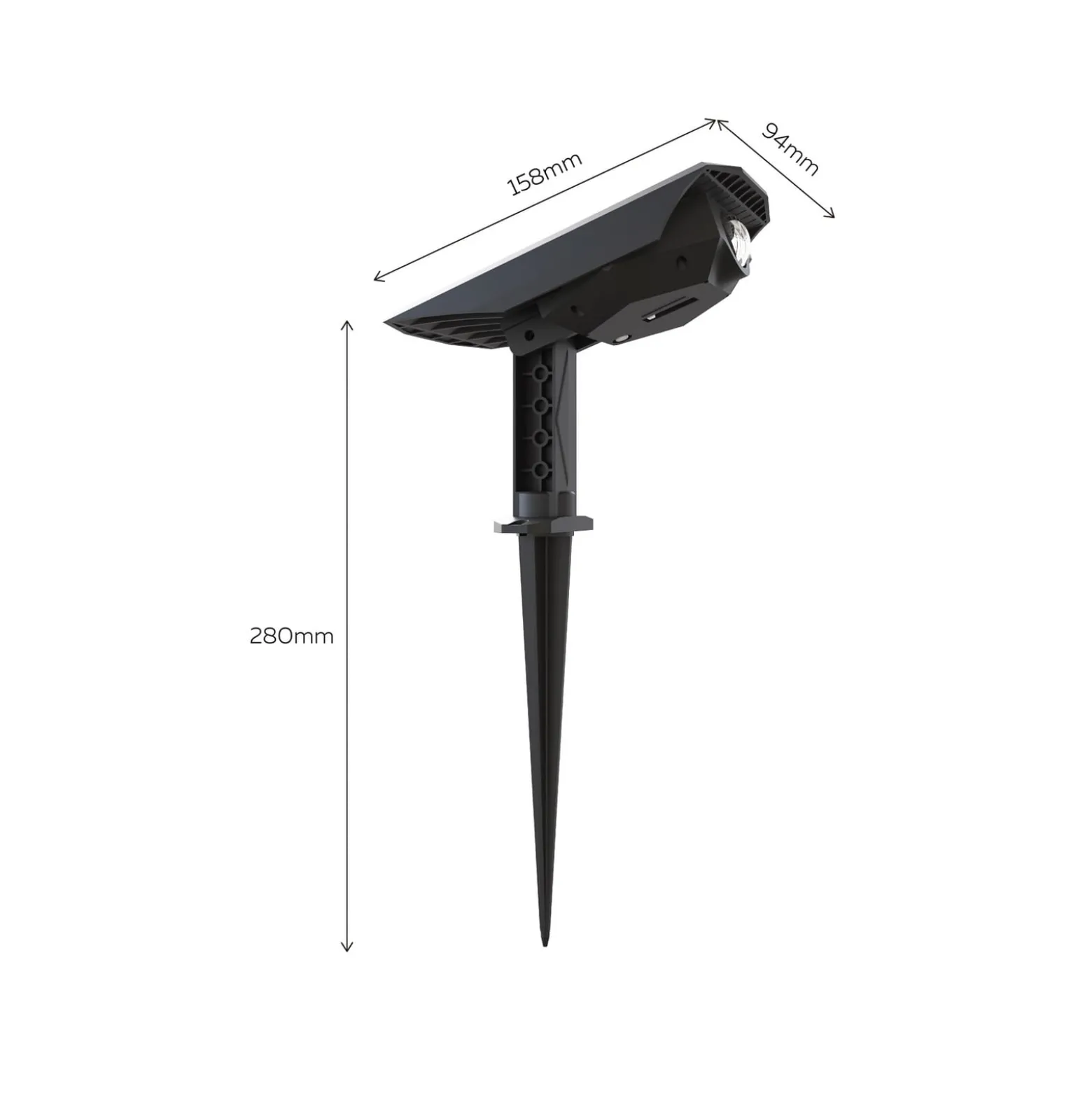 Calex LED-Solar-Erdspießstrahler Padoa, 2er-Pack, schwarz