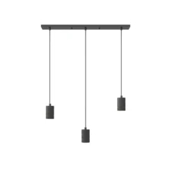 Calex Retro Pendelleuchte, eckig, 3-flg., schwarz
