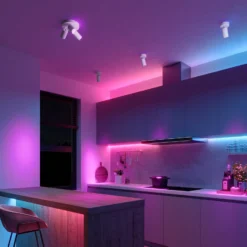 Calex Smart Deckenspot, weiß, Ø 21 cm, 3-flg., GU10-LED RGBW