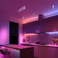 Calex Smart Deckenspot weiß Länge 49 cm 4-flg. GU10-LED RGBW