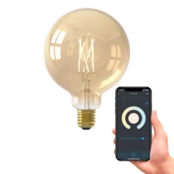 Calex Smart E27 G125 7W LED-Filament 806lm gold