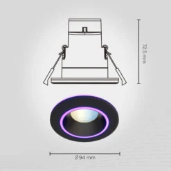 Calex Smart Halo Einbau-Downlight CCT RGB schwarz