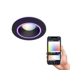 Calex Smart Halo Einbau-Downlight CCT RGB schwarz