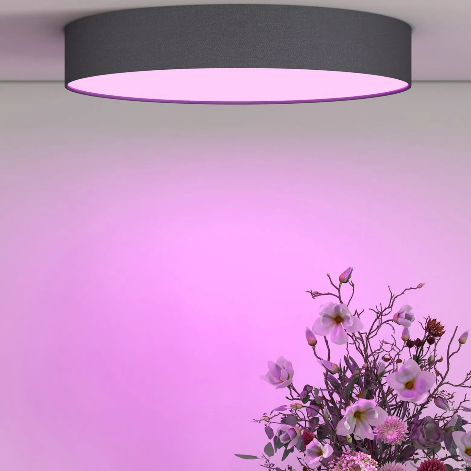 Calex Smart LED-Deckenleuchte Fabric, Ø 40 cm, RGBW, dimmbar