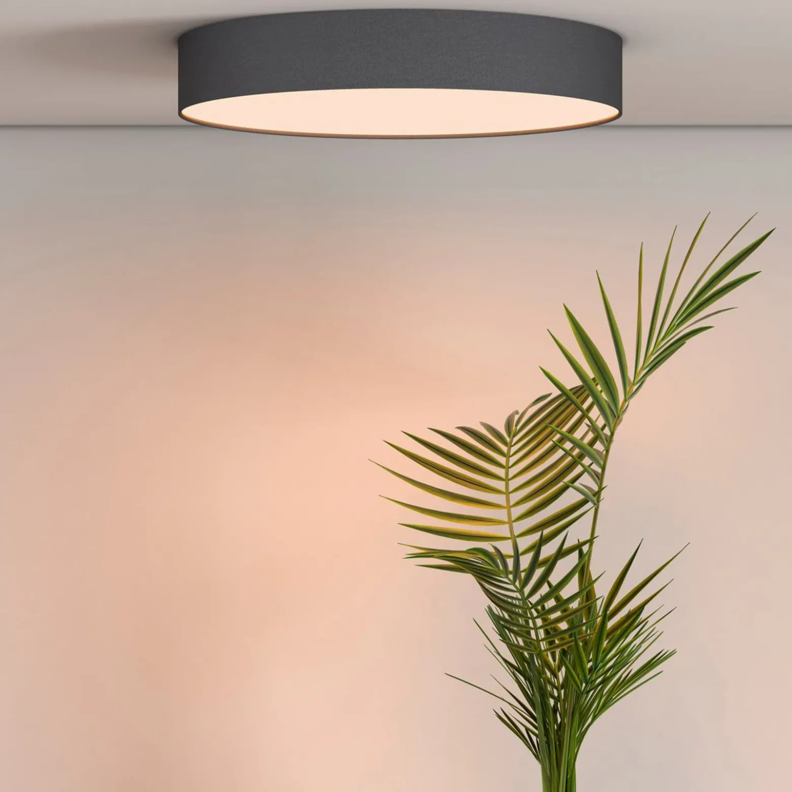 Calex Smart LED-Deckenleuchte Fabric, Ø 40 cm, RGBW, dimmbar
