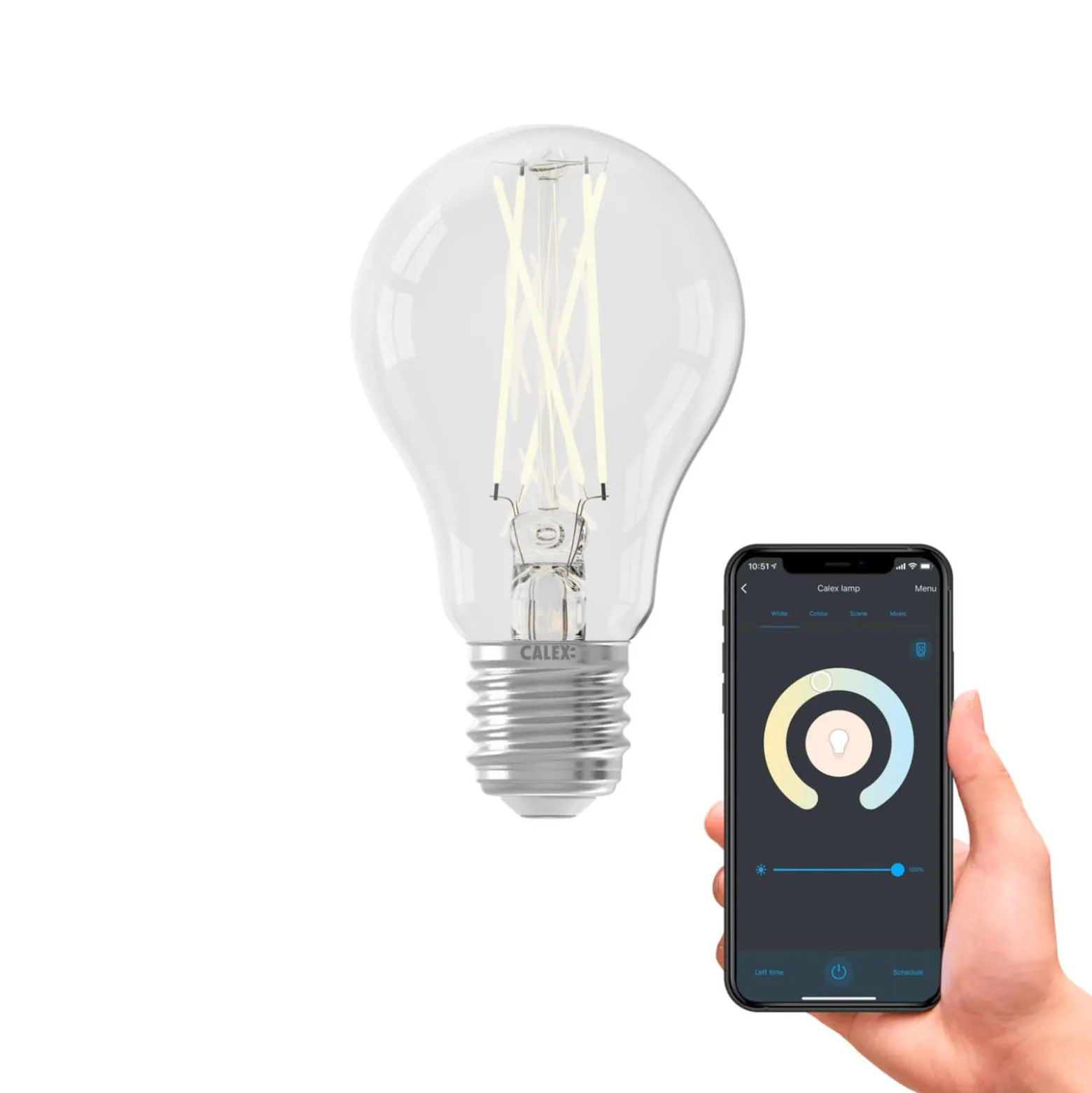 Calex Smart LED-Lampe E27 A60 7W Filament CCT