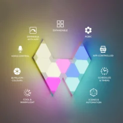 Calex Smart LED-Wandleuchte TRIANGLES, 9-teilig, RGBW, dim