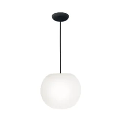Casablanca Hängelampe Acai, weiß/schwarz, Glas, Ø 26 cm, E27