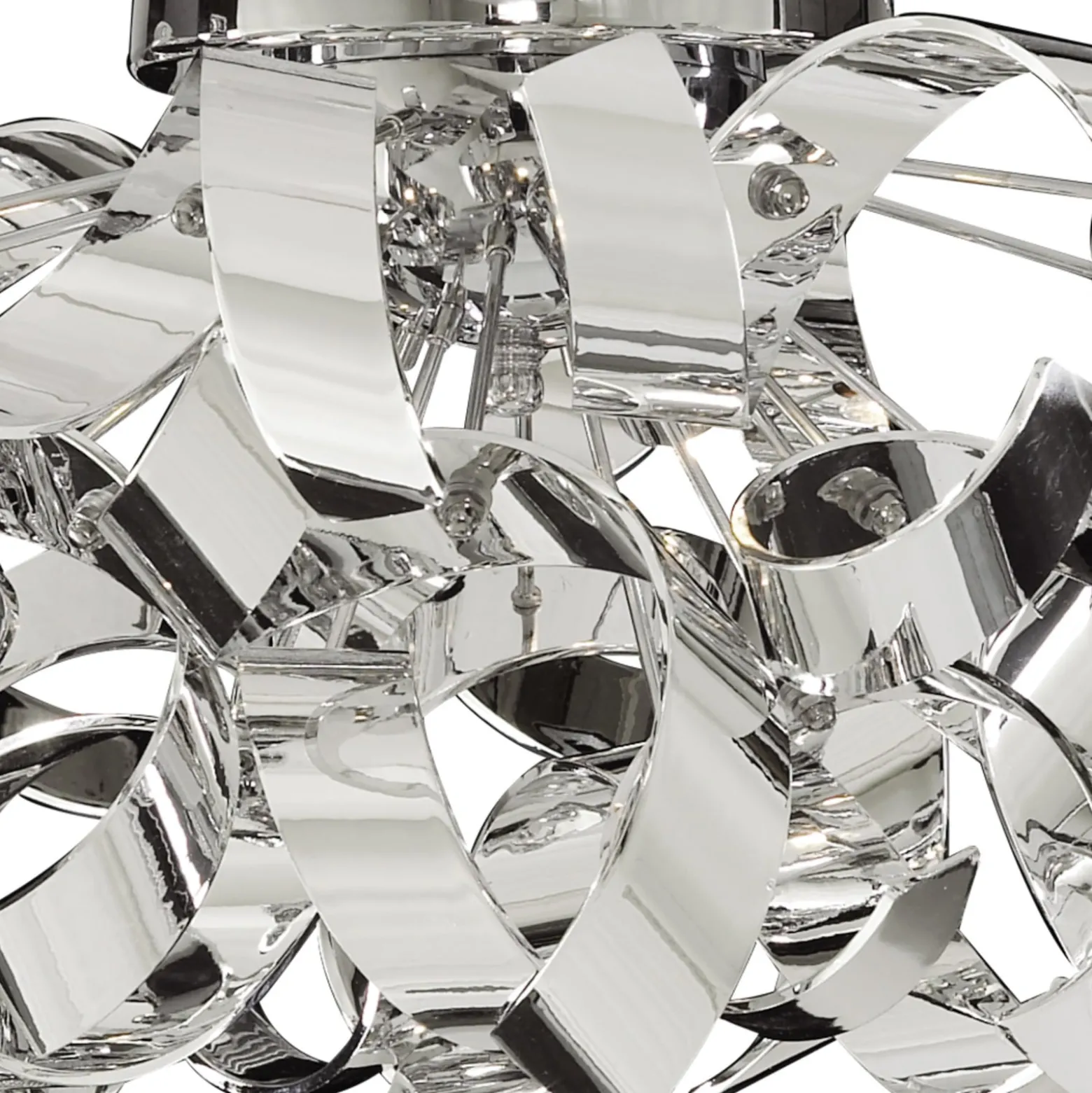 Chromfarbene Deckenlampe Curls in lockigem Design
