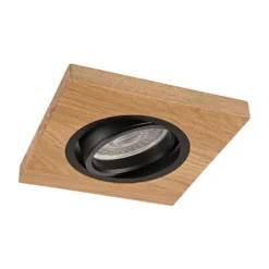Deckeneinbaulampe Tobby, 10 x 10 cm, 3er-Set Eichenholz GU10