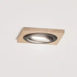Deckeneinbaulampe Tobby, 10 x 10 cm, 3er-Set Eichenholz GU10