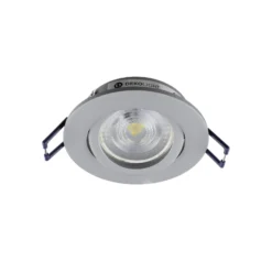 Deckeneinbauleuchte Samsola, aluminiumfarben, Ø 8 cm, Metall