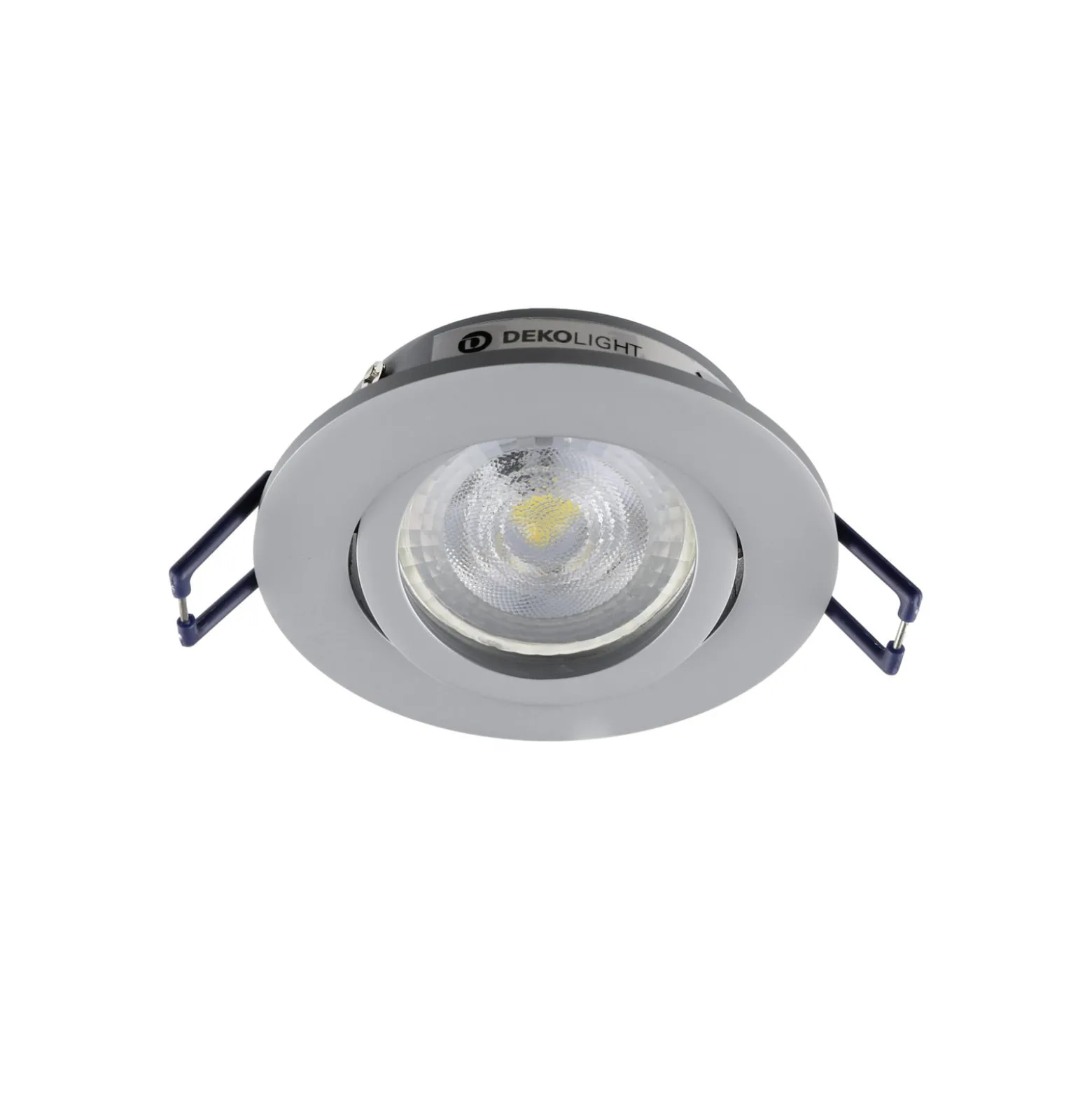 Deckeneinbauleuchte Samsola, aluminiumfarben, Ø 8 cm, Metall