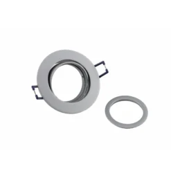 Deckeneinbauleuchte Samsola, aluminiumfarben, Ø 8 cm, Metall