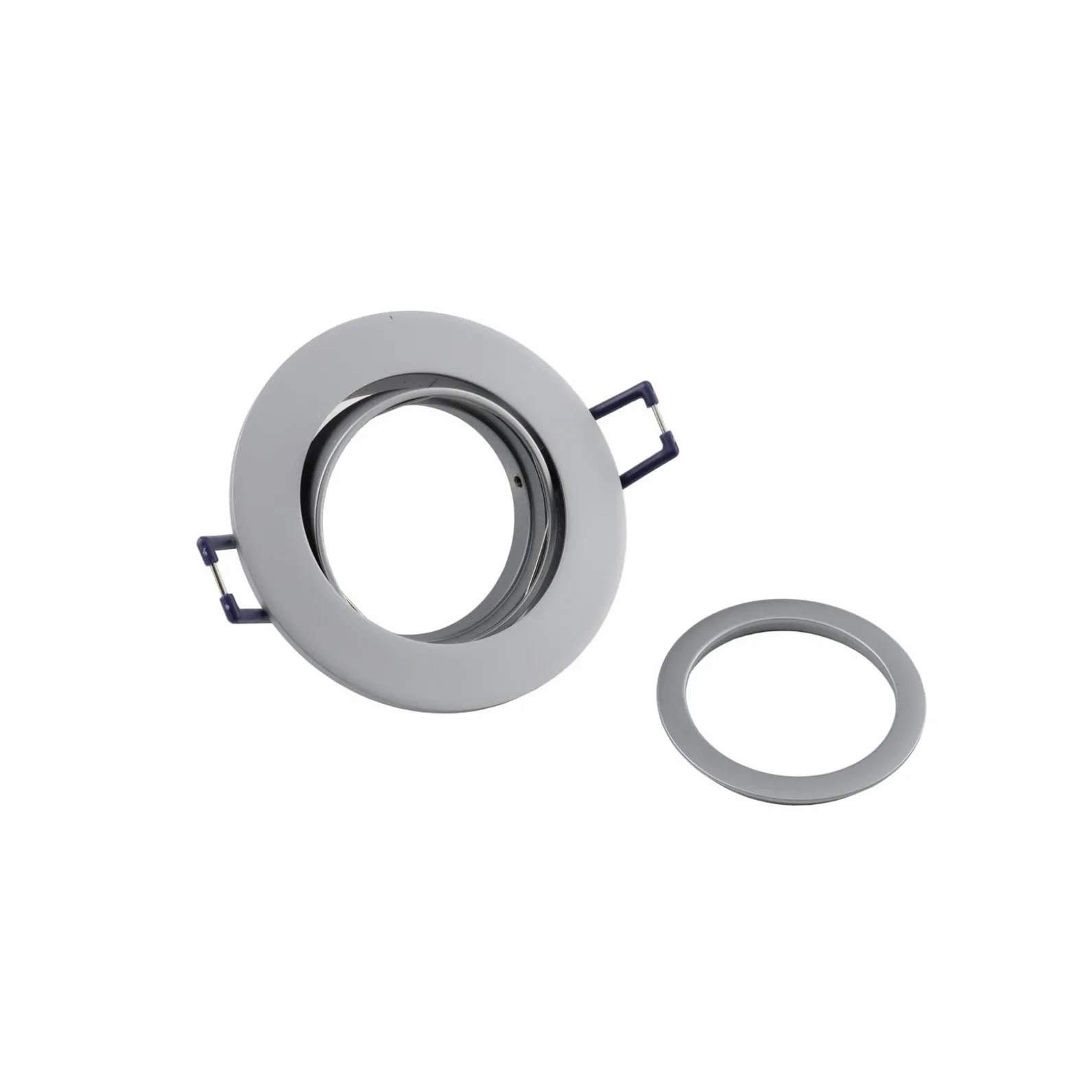 Deckeneinbauleuchte Samsola, aluminiumfarben, Ø 8 cm, Metall