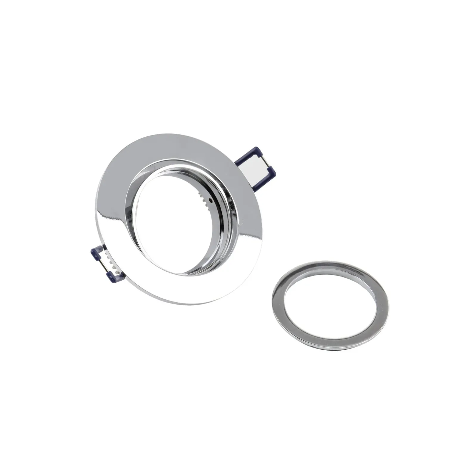 Deckeneinbauleuchte Samsola, silber glänzend, Ø 8 cm, Metall